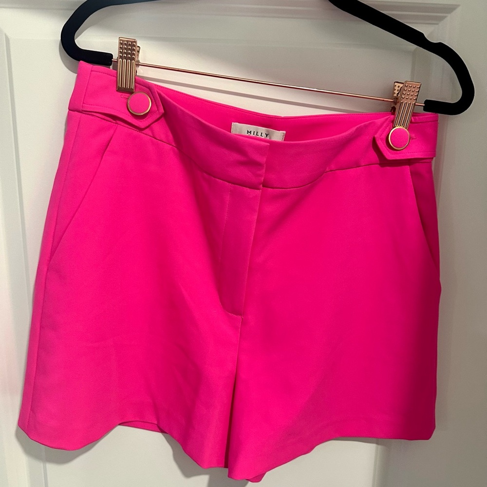 Milly High Waist Shorts in Barbie Pink